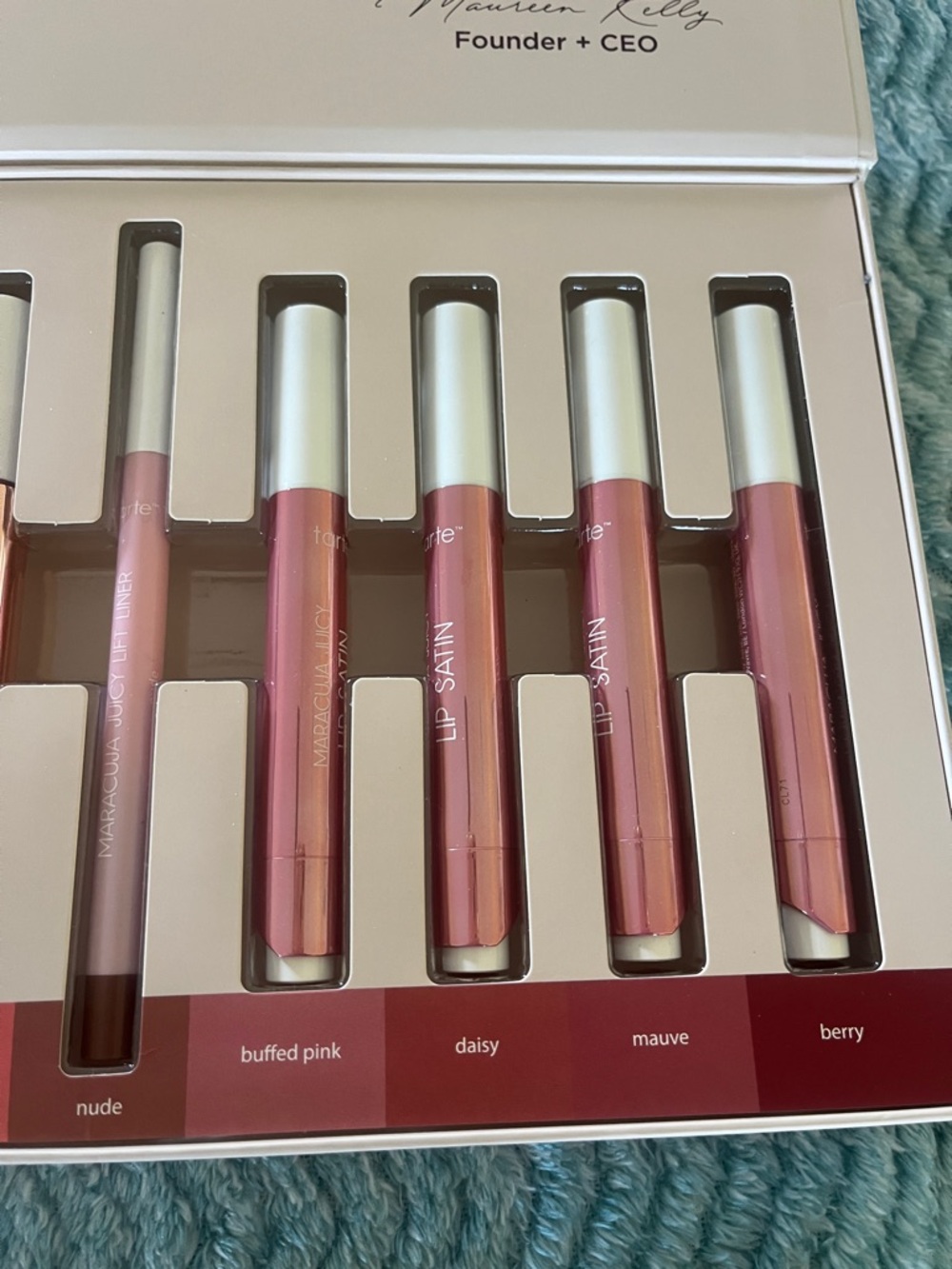 tarte White and Gold Geometric Makeup Palette lip plump gloss nwt - Picture 4 of 5